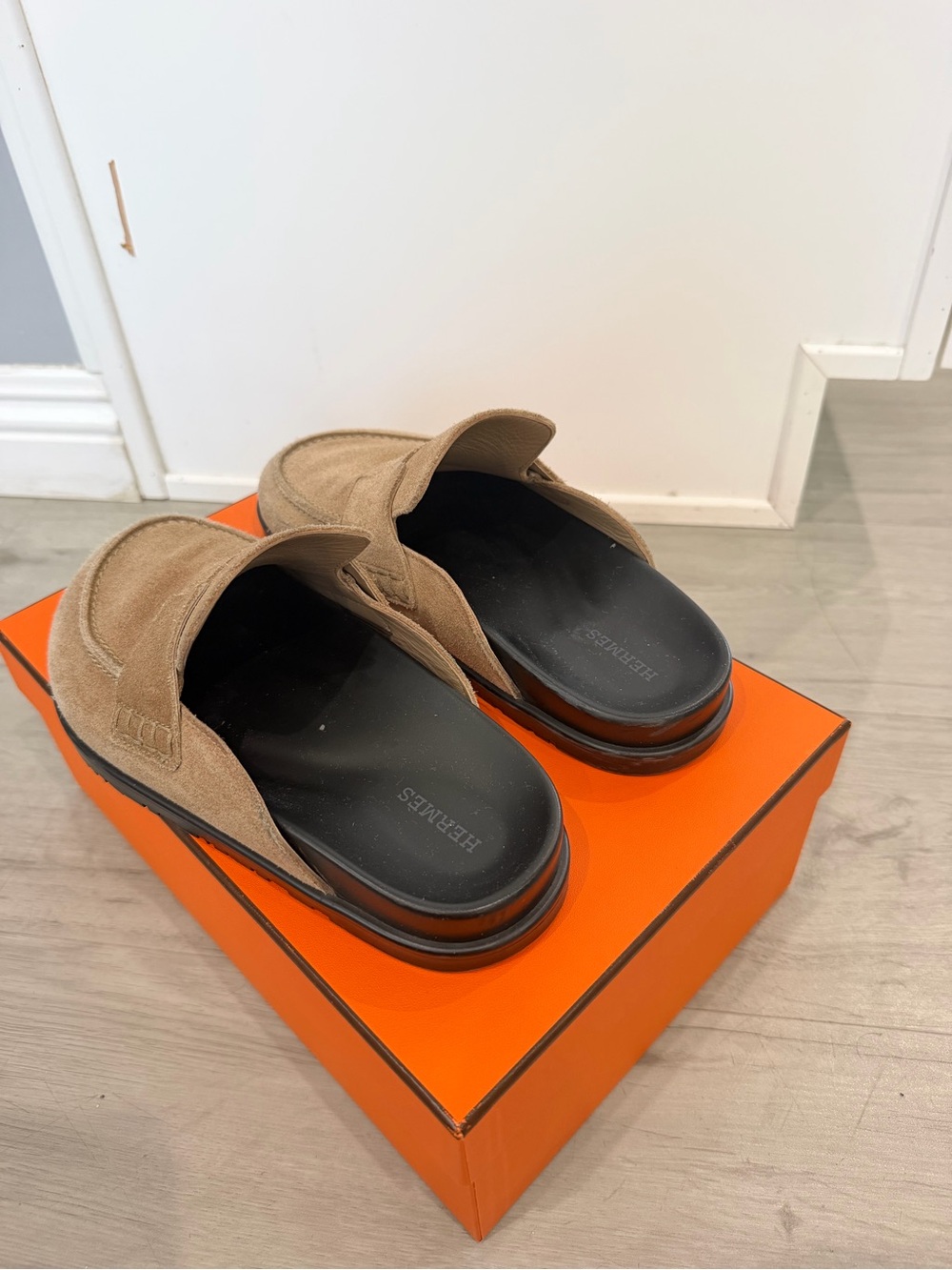 Hermes Beige Suede Go Mules Clogs - Picture 7 of 10